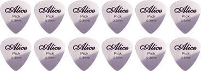 12 RVS Gitaar plectrums 0.3 mm
