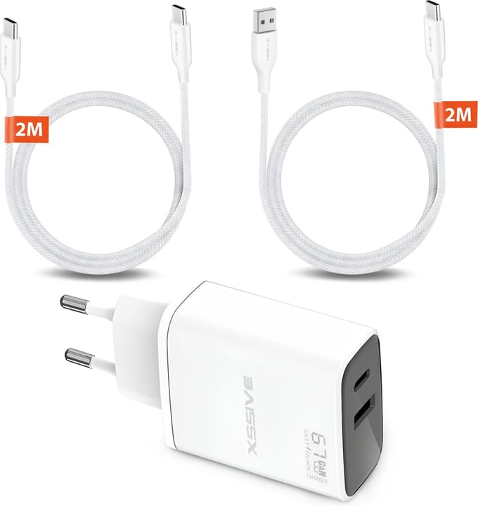 Super Snellader met USB C Kabels - 2 Meter - GaN Tech - Laptop, Telefoon, Tablet Oplader