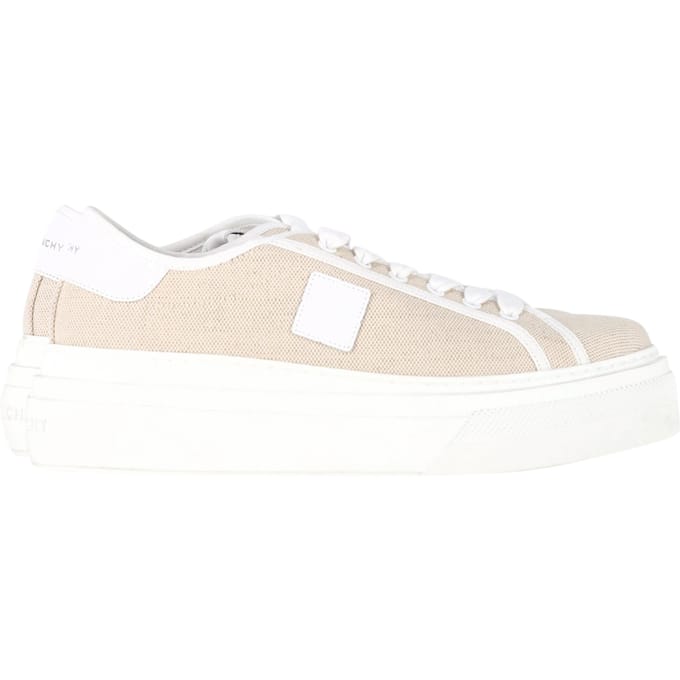 Givenchy City Platform Sneakers in Beige Canvas