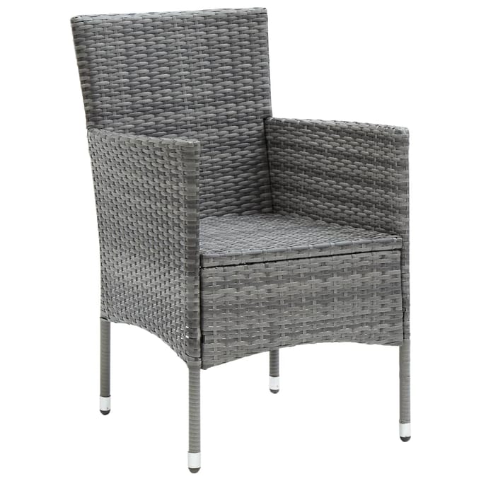vidaXL - Tuinstoelen - 4 - st - poly - rattan - grijs