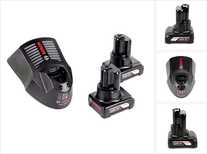 Bosch starterset 12 V met 2x 6,0 Ah accu's + snellader