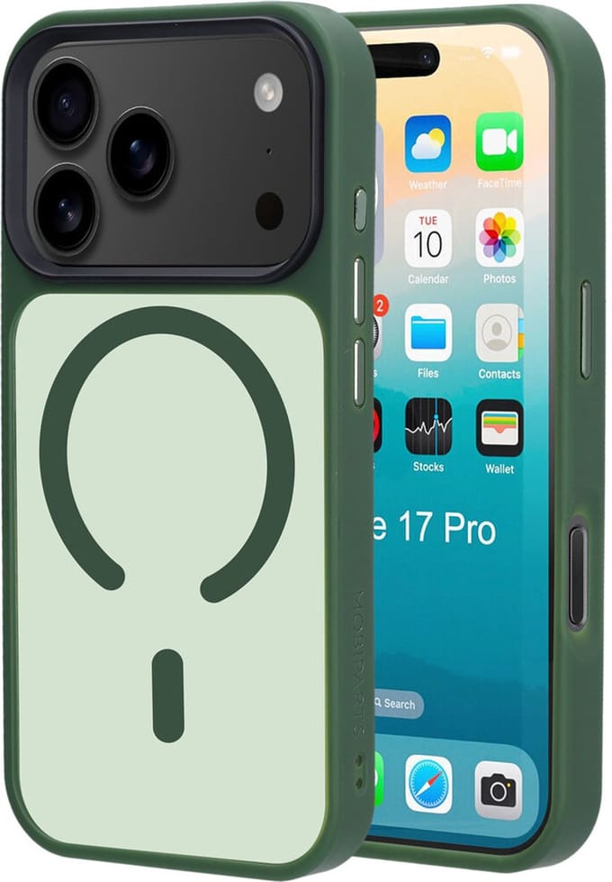 Mobiparts hoesje geschikt voor Apple iPhone 17 Pro - Hardcover - MagSafe - Groen