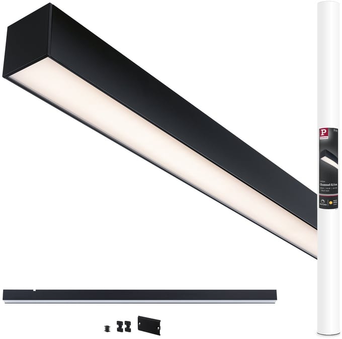 Paulmann LED-lichtlijst Linion, zwart, 100 cm, 3.000 K