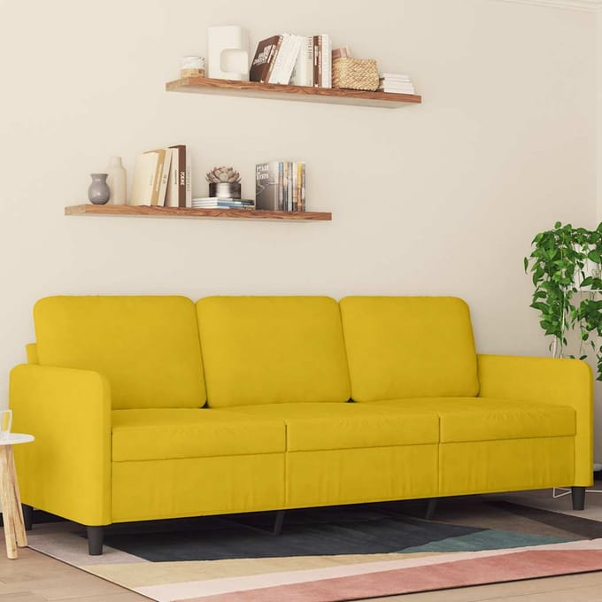 vidaXL - Driezitsbank - 180 - cm - fluweel - geel