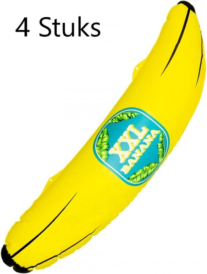 4 stuks Opblaasbare Banaan  70 cm , Opblaasbaar, Hawaii, Zomer, Thema feest