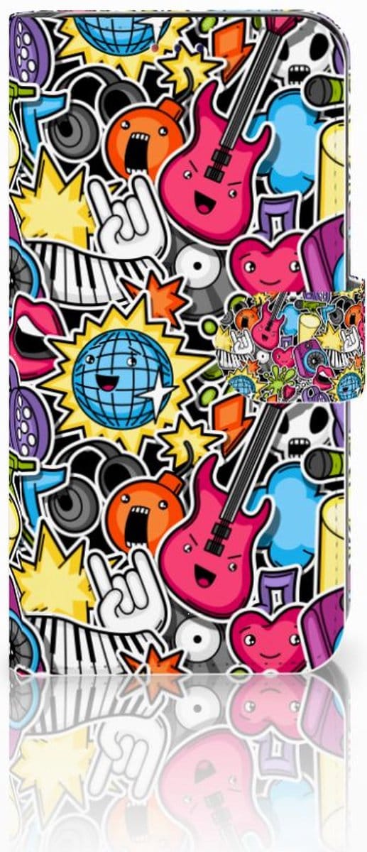 Samsung Galaxy A10 Wallet Case met Pasjes Punk Rock