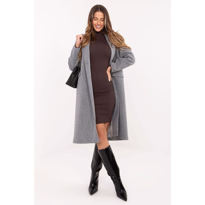 Sculpted Turtleneck Dress - Bruin / S/M