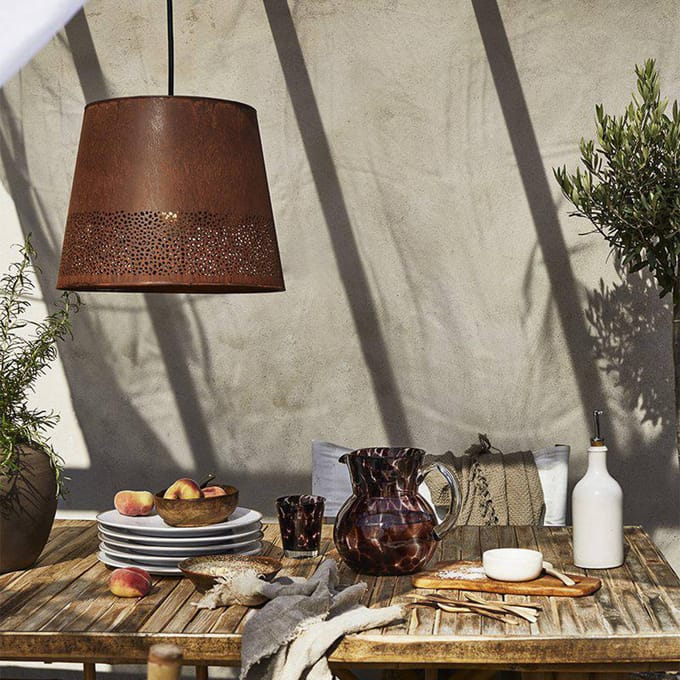 PR Home hanglamp Corta, roestkleurig, stekker, Ø 38 cm, E27