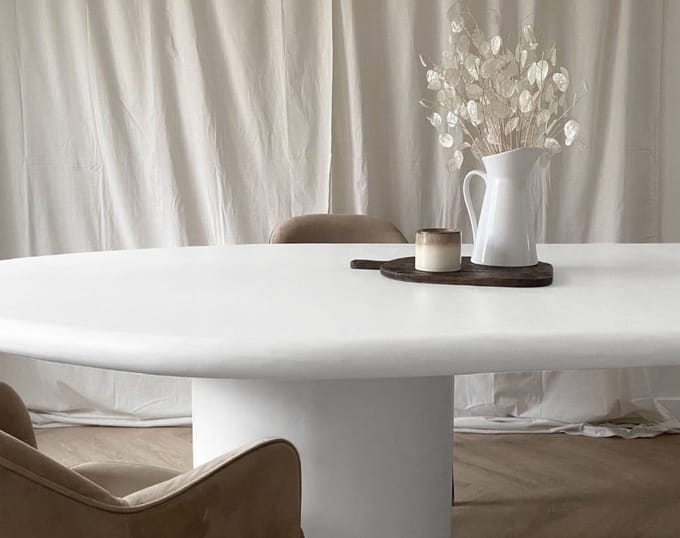 Beton Ciré Compleet tafel set, kleur # 15 ivory