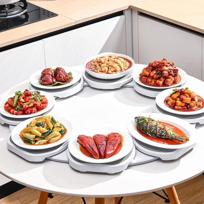 Eettafel draaiplateau, multifunctioneel, 360 graden draaibaar serveerblad voor white