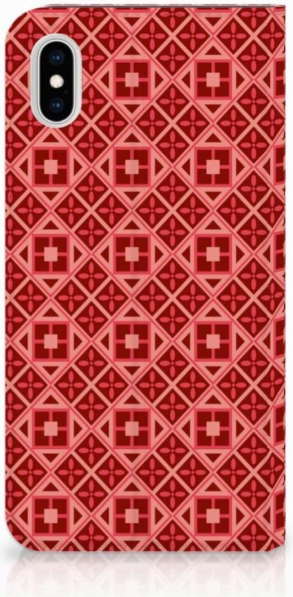Book Case voor Apple iPhone Xs Max Hoesje met Magneet Batik Rood