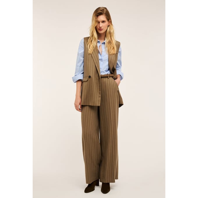 Motivi Oversized Pinstriped Waistcoat Light Green Taglia: S | Gilet Outlet | Donna | Verde