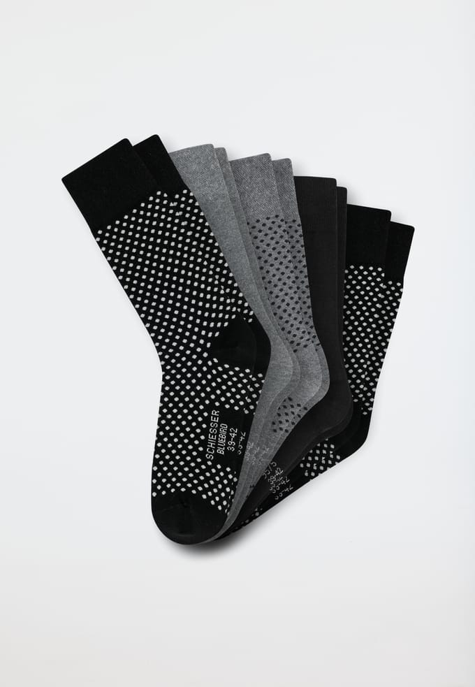 Schiesser Herensokken 5 Pack - Bluebird Heren Sokken - zwart, grijs