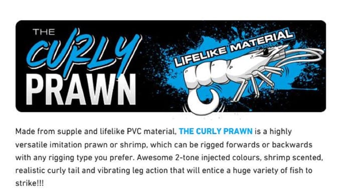 Chasebaits Curly Prawn 60 mm Zinkende Lure 6 per Pakket Milk Flash (4396)