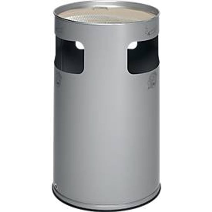 Combi-asbak, H 750 mm, zilver