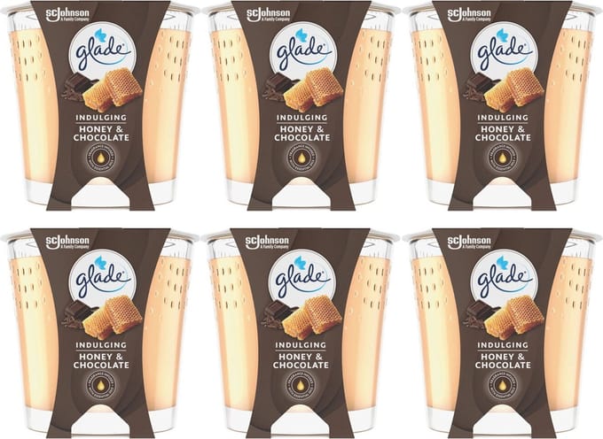 Glade Geurkaars - Indulging Honey & Chocolate - 6 x 129g