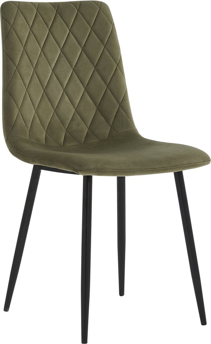 Colenis® - Elise Eetkamerstoel - Set Van 2 - Olijfgroen - Velvet - Industrieel - Stoel