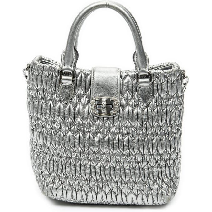 Small Turn Lock Crystal Tote  Handtas