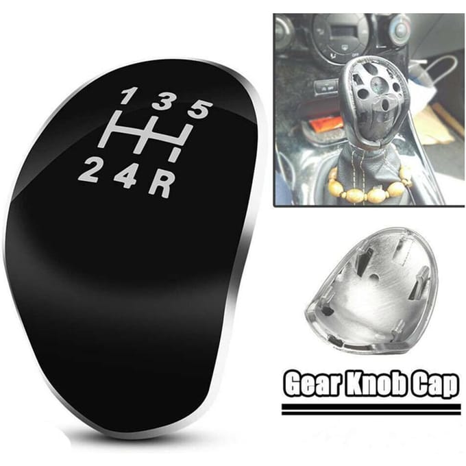 5-versnellingspookknop Insert Cap Cover Zwart ABS voor Ford Fiesta Kuga Focus gray