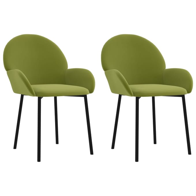 vidaXL - Eetkamerstoelen - 2 - st - fluweel - lichtgroen