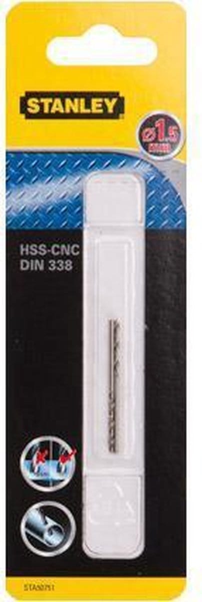 Stanley metaalboor 1,5 mm HSS-CNC STA50751 (2 stuks)
