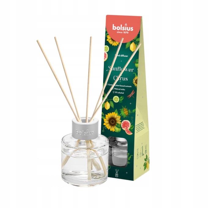 Bolsius Geurverspreider Stokjes Zonnebloem & Citrus 30 ml