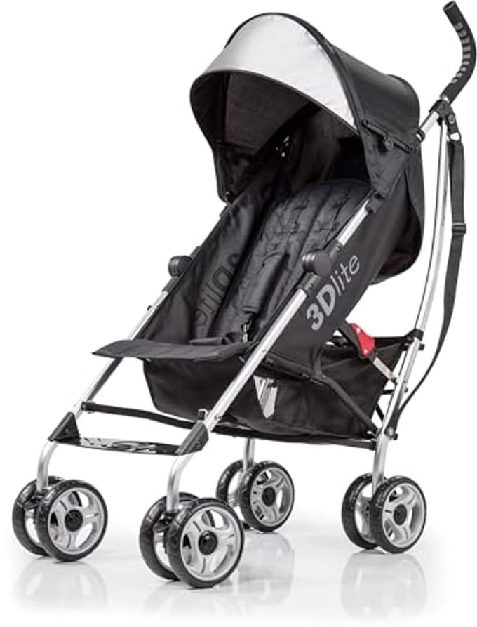 Lichte en veelzijdige kinderwagen met afneembaar kussen - zwart