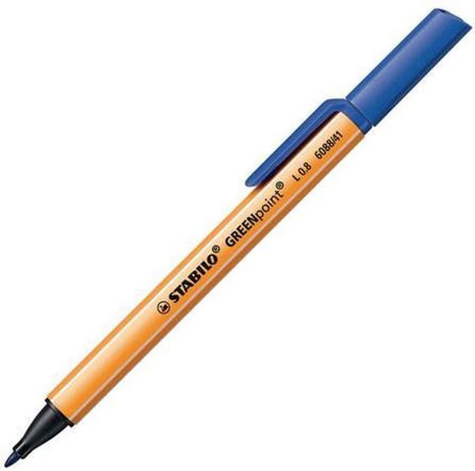 Fineliner stabilo greenpoint 6088/41 large blauw | 10 stuks