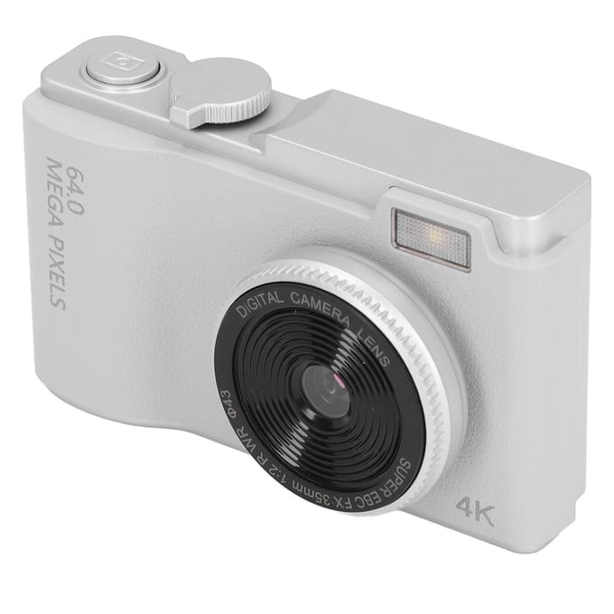 Appareil photo numérique 48MP 1080P Écran 2,4 pouces Zoom 16x Anti-tremblement Caméra selfie compacte portable blanc