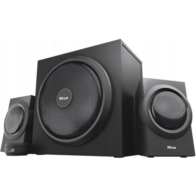 Trust Yuri 2.1 - Speakerset - Houten Subwoofer - 120W Piekvermogen - Zwart