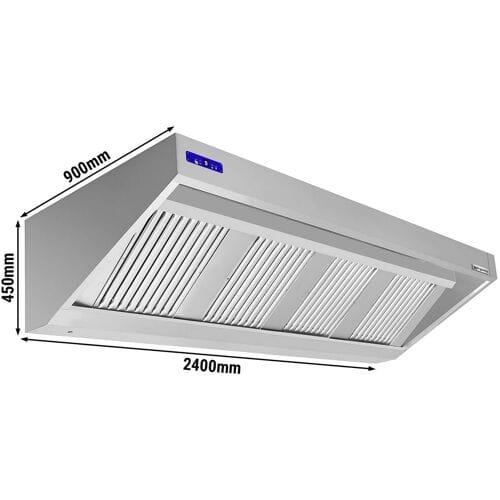 GGM Gastro Wandhaube mit Motor - 2400mm - Regler, Filter & Lampe Zilver