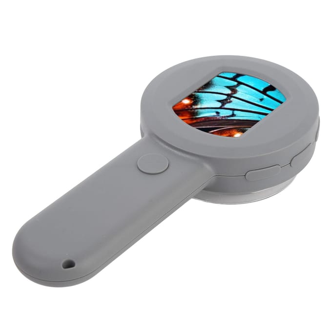 Digitale Microscoop met 2-inch LCD-scherm 100X Verlichte Juweliersloep Handheld Muntenvergrootglas met gray