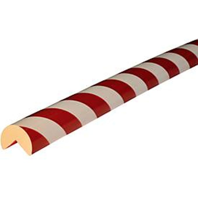 Hoekbeschermprofiel type A +, 1 m/stuk, wit/rood