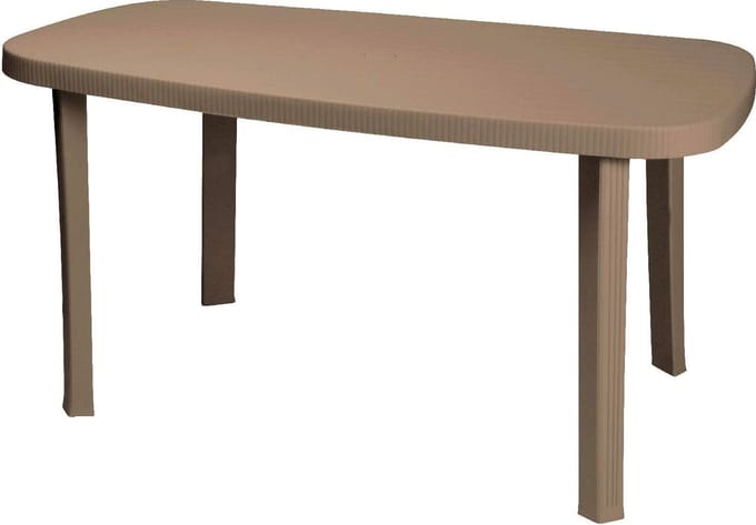 Ovale Tafel - Eettafel - Buiten Eten - Stevig Frame - 140 x 90 cm - Taupe