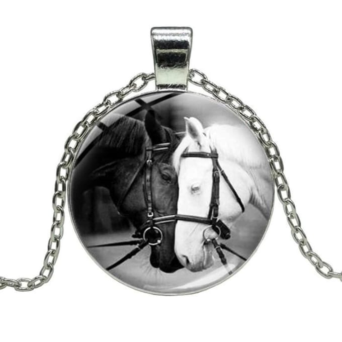 Fako Bijoux® - Ketting - Cabochon - Paardenhoofden