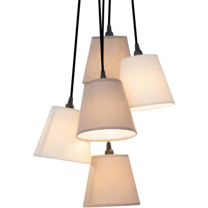 Näve Twiddle - stoffen hanglamp met vijf kappen