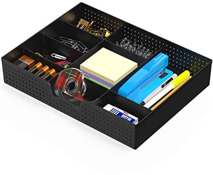 Lade Organizer Tray met 9 Verstelbare Compartimenten - Zwart