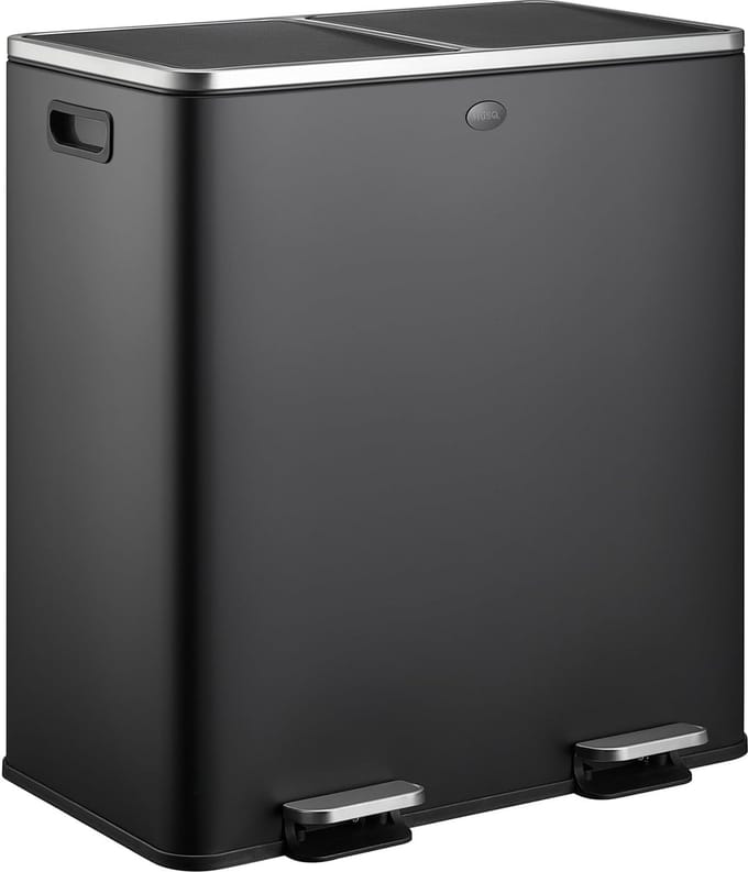 Pedaalemmer 60 Liter - Afvalemmer Afvalscheiding - Vuilnisbak - Zwart