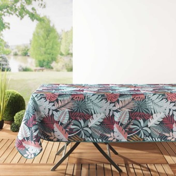 Tafelkleed Douceur d intérieur NAPPE RECTANGLE 150 x 240 CM POLYESTER IMPRIME JACALA BLEU