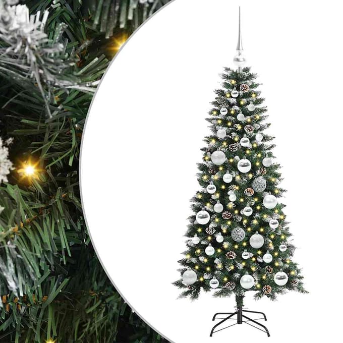 vidaXL - Kunstkerstboom - Groen - 120 - cm - PVC - en - Plastic - en - Staal