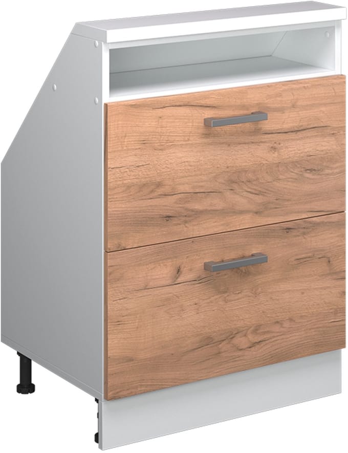 Vicco Rion Kast voor schuine wand – met 2 laden Eik goud/wit