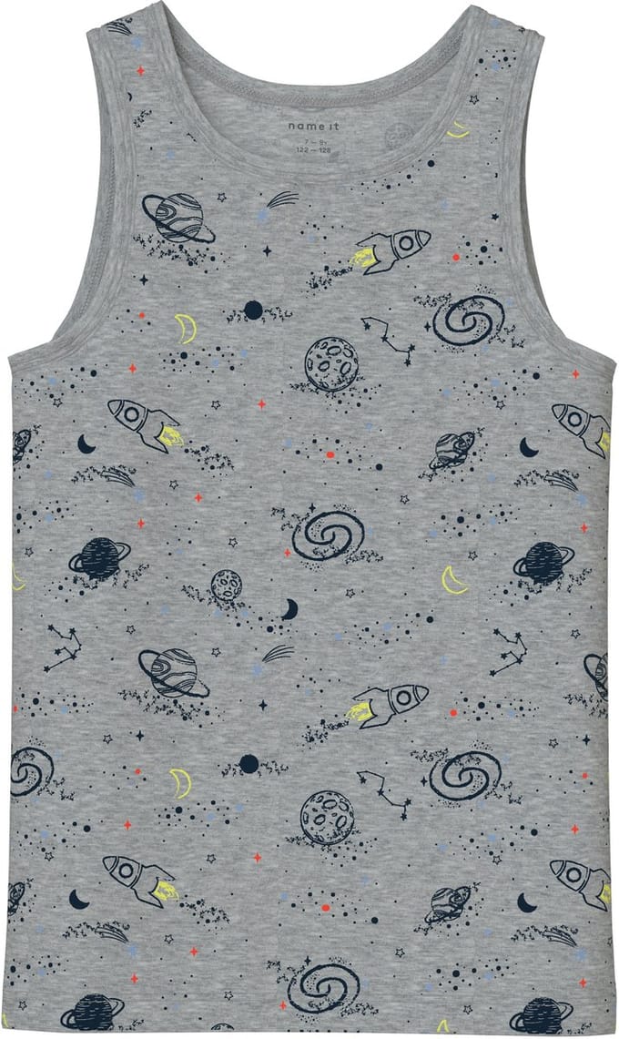 NAME IT - NKMTANK TOP 2P GREY SPACE NOOS - Jongens - Onderhemden