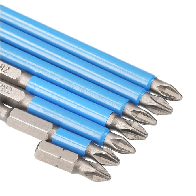 7-delige Boorset Elektrische Boorbits Schroevendraaierbits Antislip Mag-netische PH2 Bits Set voor blauw