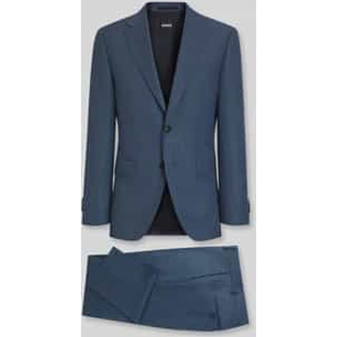 Slim Fit pak van wol met fijn geweven motief