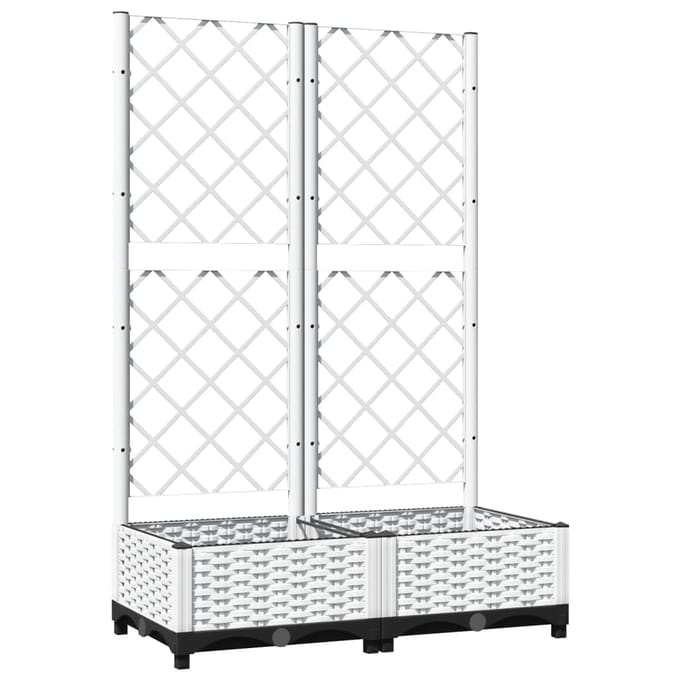 vidaXL - Plantenbak - met - latwerk - 80x40x121,5 - cm - polypropeen