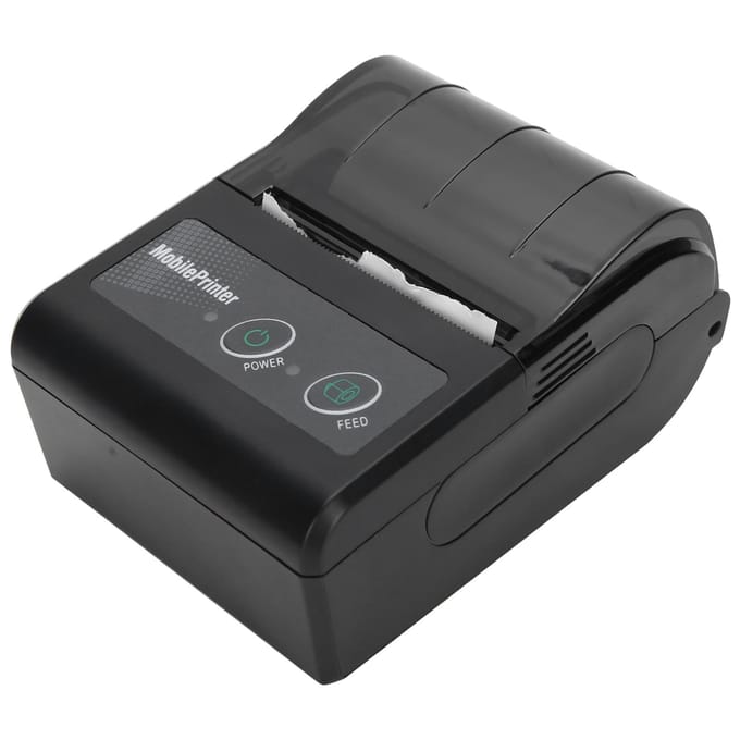 Imprimante thermique Bluetooth pour tickets de caisse, mini-étiqueteuse portable, prise 100-240 V US black