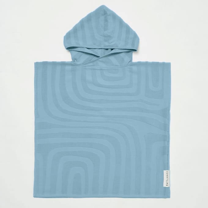 Sunnylife - Kids SwimtimeTerry Beach Hooded Towel 6-9 Surf-Blue