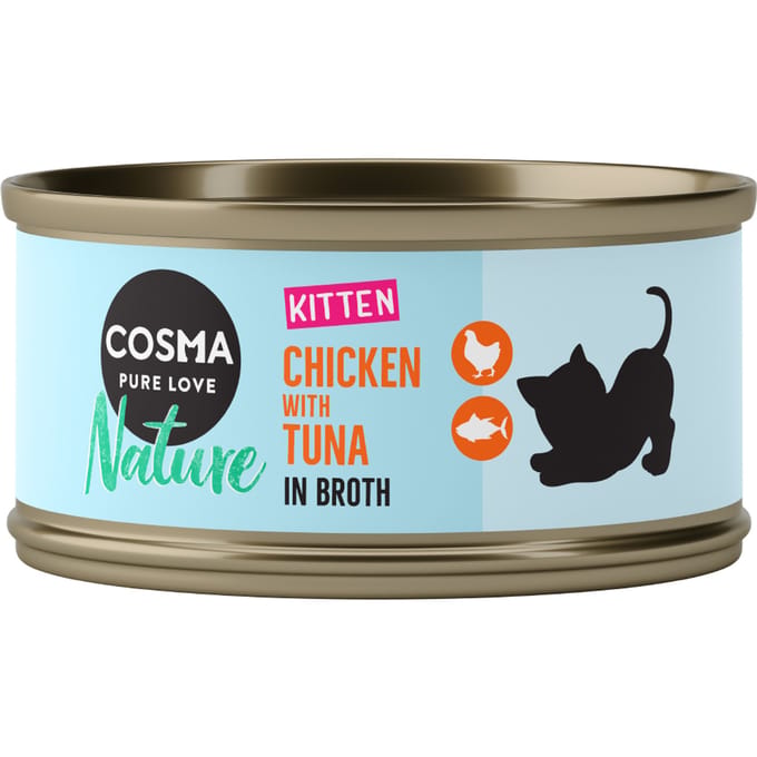 24x70g Nature Kitten Kip & Tonijn Cosma Kattenvoer