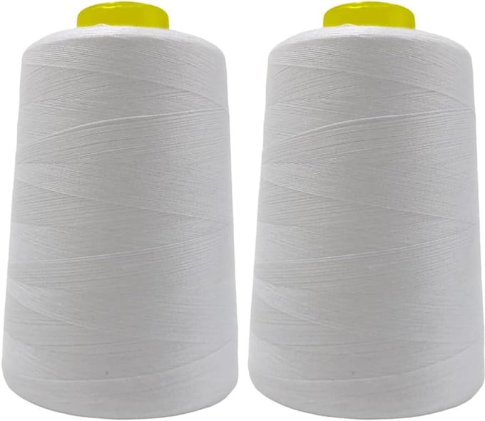 Naaigaren Set - Garen Spoelen - Kleding Repareren - Hoge Sterkte Polyester - 2 Rollen - Wit