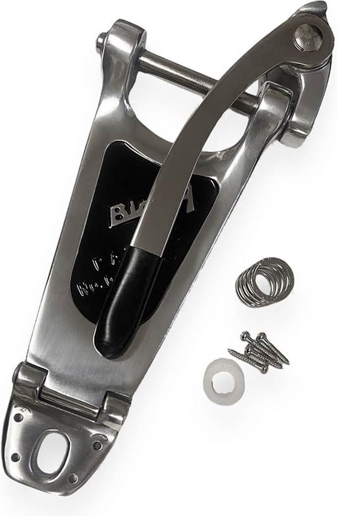 Bigsby B-B6XSH-PAB6 Vibrato Tailpiece Extra Korte Hinge, Gepolijst Aluminium
